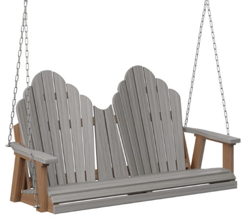 Berlin Gardens Cozi-Back Double Swing (Natural Finish/Stainless Chains)